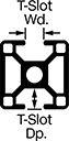 Image of Attribute. Hollow Construction. Front orientation. Contains Annotated. Hollow. Inline Two Slot, Single Rail.