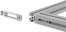 Image of ProductInUse. Front orientation. T-Slotted Framing and Fittings. T-Slotted Framing Brackets, Set Screw Straight Concealed Brackets.