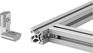 Image of ProductInUse. Front orientation. T-Slotted Framing and Fittings. T-Slotted Framing Brackets, Set Screw Corner Concealed Brackets, Standard.
