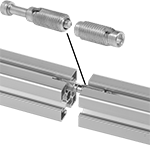 Image of ProductInUse. Front orientation. Contains MultipleImages. T-Slotted Framing and Fittings. T-Slotted Framing Brackets, Binding Barrel Concealed Brackets.