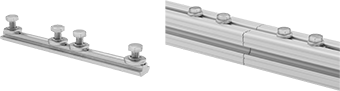 Image of ProductInUse. Front orientation. T-Slotted Framing and Fittings. T-Slotted Framing Brackets, Butt Connector Concealed Brackets, Extended.