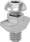 Image of Product. Hammer Nut with Button Head. Front orientation. Contains MultipleImages. T-Slotted Framing and Fittings. T-Slotted Framing Fasteners, Drop-In Screw and Nut Sets, Hammer Nut with Button Head Fastener.