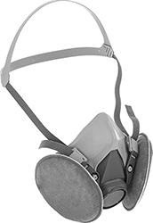 Image of Product. Front orientation. Respirators. Half-Face Respirators, 3M 6000.