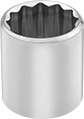Image of Product. Front orientation. Sockets. 12-Point Sockets, Chrome-Plated Steel, Standard Clearance.