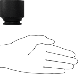 Image of Product. Side1 orientation. Contains SizingReference. 6-Point Impact Socket, Standard, 3/4" Square Drive, 1-1/2" Size, 2-1/4" Long.