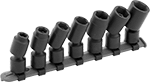Image of Product. Front orientation. Made in the U.S.. 6-Point Flex Impact Socket Sets, Plastic Clip Rail.