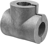 Image of Product. Without Jacket. Front orientation. Pipe Insulation. Fiberglass Pipe Insulation, Slit Tees.