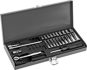 Image of Product. Front orientation. Sockets. 6-Point Socket Sets, Sockets with Drive Tools—Chrome-Plated Steel.