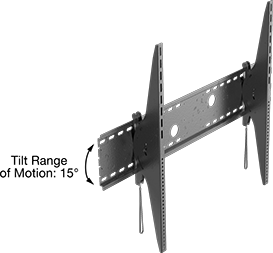 Image of Product. Front orientation. Contains Annotated. Monitor Stands. Wall-Mount Monitor Stands, 15° Tilt Range of Motion.