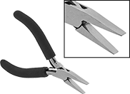Image of Product. Front orientation. Contains Inset. Long-Nose Pliers. Static-Control Long-Nose Pliers, Wide Nose with Flat Jaw, Cushion Grip.