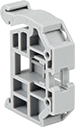 Image of Product. Snap On Rail Stops for DIN 3 Rails. Front orientation. DIN Rail Stops. For DIN 3 Rails, Snap On.