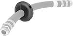 Image of ProductInUse. Front orientation. Hose Stops.
