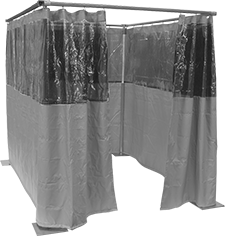 Image of Product. Front orientation. Curtain Partitions. Freestanding Welding Curtain Partitions.