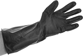 Image of ProductInUse. Smooth. Front orientation. Gloves. Butyl Chemical-Resistant Gloves.