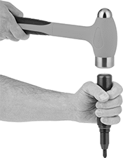 Image of ProductInUse. Front orientation. Impact Drivers. Hammer-Driven Impact Drivers.