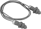 Image of Product. Front orientation. Earplugs. Metal-Detectable Earplugs , Cord, Ribbed Cone.