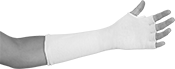 Image of ProductInUse. Front orientation. Arm Sleeves. Cut-Protection Arm Sleeves, Sleeve With Thumb and Finger Slots.
