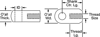 Image of Attribute. Front orientation. Contains Annotated. Rod End Nuts. Rod End Nuts, Tapered Shank.