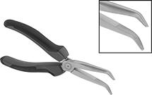 Image of Product. Front orientation. Contains Inset. Long-Nose Pliers. Bent-Nose Pliers, Standard Nose with Flat Jaw, Ultra Grip, 45° Jaw Bend.