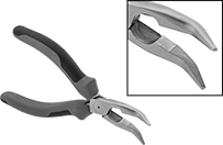 Image of Product. Front orientation. Contains Inset. Long-Nose Pliers. Bent-Nose Pliers, Standard Nose with Flat Jaw, Ultra Grip, 40° Jaw Bend.