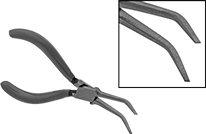 Image of Product. Front orientation. Contains Inset. Long-Nose Pliers. Bent-Nose Pliers, Slim Nose with Flat Jaw, Cushion Grip, 45° Jaw Bend.