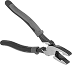 Image of Product. Front orientation. Wire-Gripping Pliers. Electricians' Wire-Gripping Pliers, Flat Jaws with Wire Cutter, Crimper, Screw Cutter, and Cable Cutter (Ultra Grip).