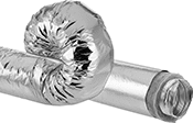 Image of Product. Front orientation. Duct Hose and Fittings. Thermally Insulating Bend-and-Stay Metal Duct Hose for Air.