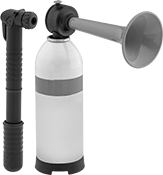 Image of Product. Front orientation. Audible Alarms. Rechargeable Air Horns.