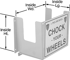 Image of Product. Front orientation. Contains Annotated. Wheel Chock Holders. Style B.