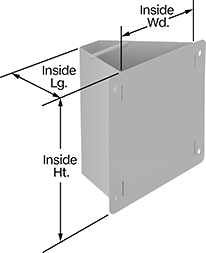 Image of Product. Front orientation. Contains Annotated. Wheel Chock Holders. Style C.