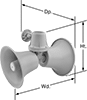 Dual Horn-Shaped Speakers