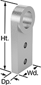 Image of Product. Front orientation. Contains Annotated. Micrometer Head Mounting Brackets. Style B.