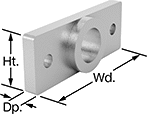 Image of Product. Front orientation. Contains Annotated. Micrometer Head Mounting Brackets. Style A.