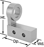 Image of Product. Front orientation. Contains Annotated. Micrometer Head Mounting Brackets. Style D.