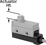 Image of Product. Front orientation. Contains Annotated. Snap-Acting Switches. Enclosed Wet-Location Snap-Acting Switches, Plunger Actuator Style.