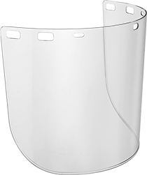 Image of Product. Front orientation. Clear Polycarbonate 8" High Lens for Face Shield.