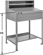 Image of Product. Front orientation. Contains Annotated. Desks. Heavy Duty Stand-Up-Height Desks, Style B.