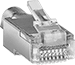 Image of Product. With External Ground. Front orientation. RJ45 Connectors. Shielded Easy-Install Crimp-On RJ45 Connectors, Shielded, External Ground.
