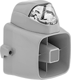 Image of Product. Front orientation. Audible Alarms/Indicator Lights. Strobe Lights with Siren Alarm.