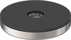 Image of Product. Front orientation. Magnets. Nonmarring Encased Neodymium Disc Magnets, Magnets With Unthreaded Hole.