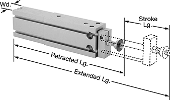 Image of Product. Front orientation. Contains Annotated. Air Cylinders. Vacuum Lifting Air Cylinders.
