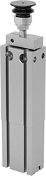 Image of System. Vacuum Cup Not Included. Bottom orientation. Air Cylinders. Vacuum Lifting Air Cylinders.