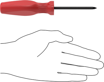 Image of Product. Side1 orientation. Contains SizingReference. Plain-Grip Screwdriver, Number 1 Phillips Drive, 6-3/4" Overall Length.