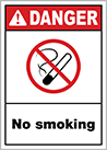 Image of Product. Front orientation. Signs. Illustrated Hazardous Material Signs, Danger—No Smoking with No Smoking Symbol (English).