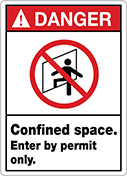 Image of Product. Front orientation. Signs. Illustrated Confined Space Signs.
