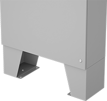 Image of ProductInUse. Floor Stands Shown Mounted. Front orientation. Electrical Enclosure Floor Stands.