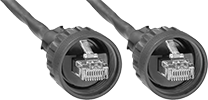 Image of Product. Front orientation. Ethernet Cords. Screw-Together Wet-Location RJ45 Cords, Plug, Screw-Together Housing.