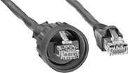 Image of Product. Front orientation. Ethernet Cords. Screw-Together&nbsp;Wet-Location&nbsp;RJ45 Cords, Plug.