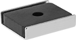 Image of Product. 4. Front orientation. Magnets. Encased Ceramic Rectangle Magnets, Magnets With Unthreaded Hole, Style 4.