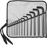 Image of Product. Front orientation. L-Keys. Easy-Align Ball-Tip L-Key Sets, Plastic Roll-Up Pouch.